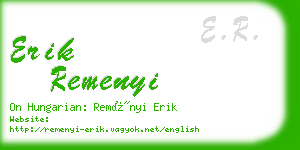 erik remenyi business card